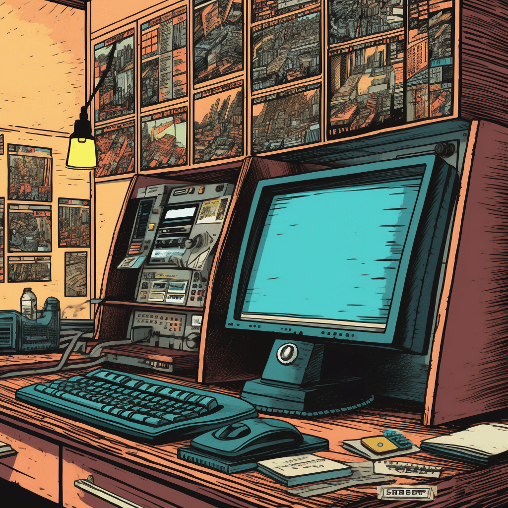 Computer Desk and Monitor